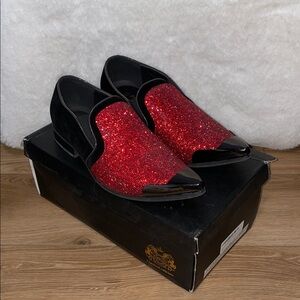 Parrazo Premium Cristiano Red Black Formal Dress Shoe